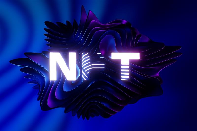 Stylized NFT lettering with digital background, reflecting weekly market decline and Courtyard’s rise in sales rankings