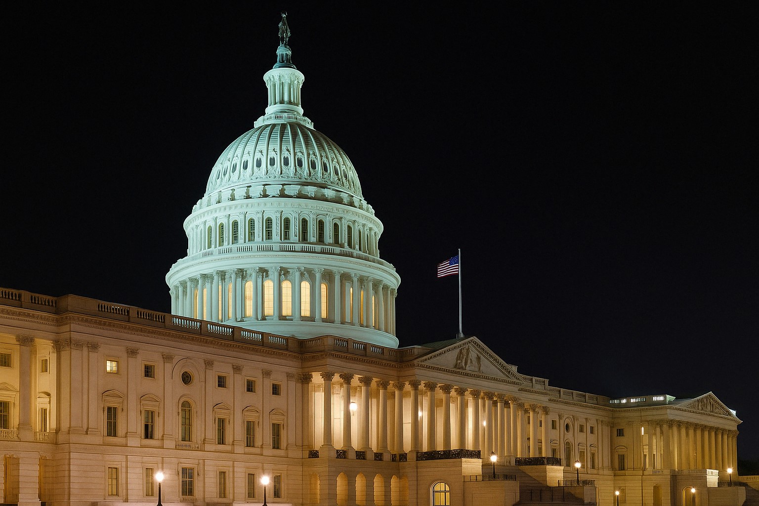 Illustration of Elon Musk amid digital tech symbols and the U.S. Capitol dome, highlighting growing public scrutiny over Big Tech’s influence on governance.