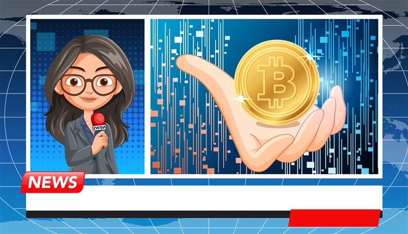Animated news broadcast showing Ross Ulbricht and a glowing Bitcoin, symbolizing his return to the crypto spotlight after prison