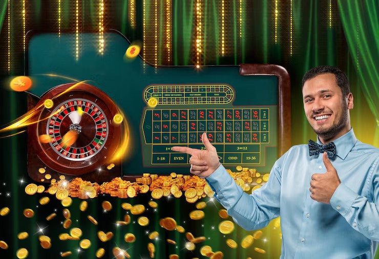 Lucky Green Casino split-screen showing welcome bonuses (free spins, first deposit match) vs. loyalty rewards (VIP perks, cashback), highlighting the benefits of each program.