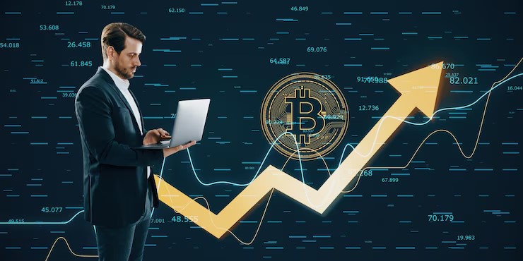 Bitcoin symbol rising alongside Strategy’s logo with a $40 billion target, highlighting the bold prediction of Strategy becoming the world’s top public company.
