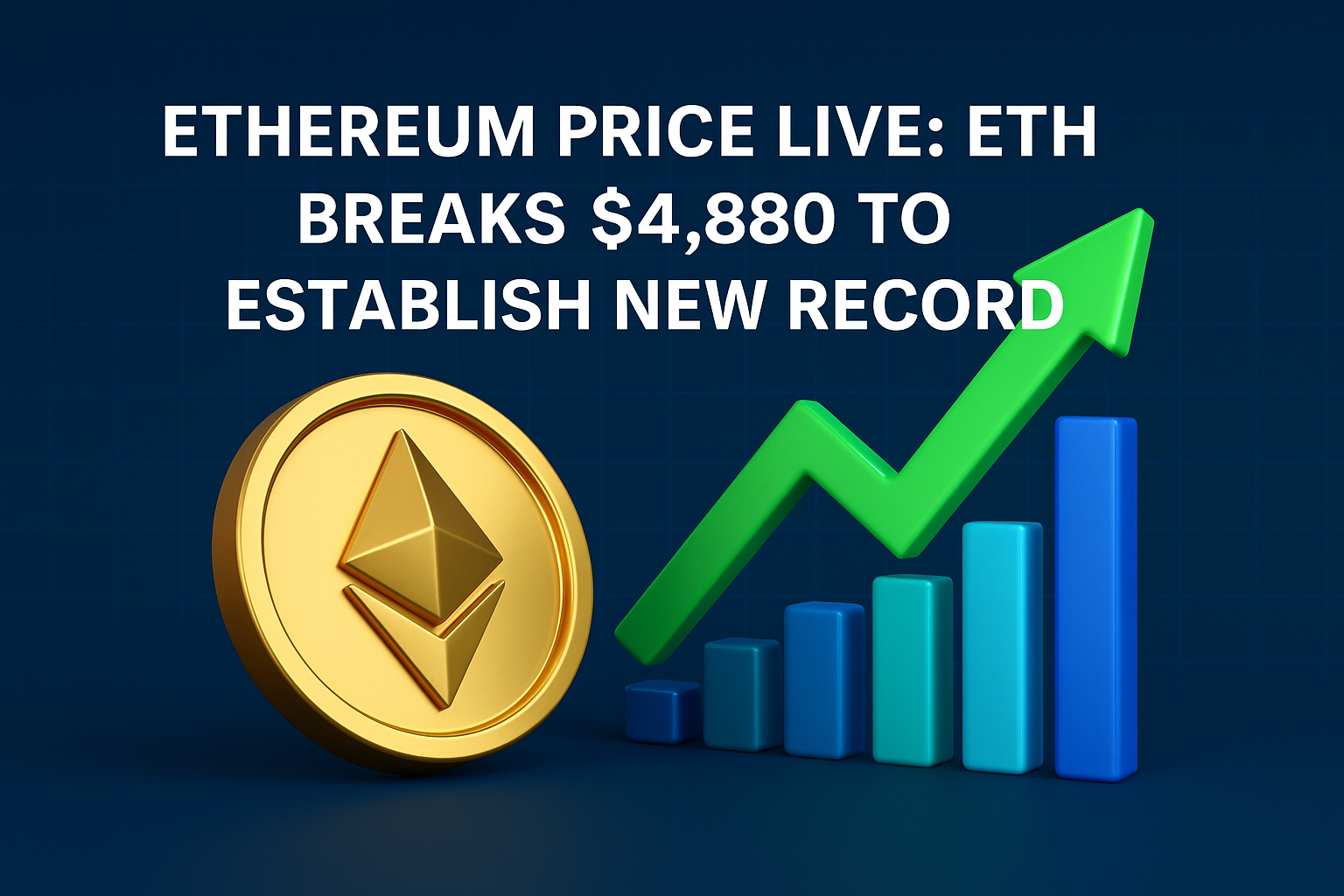 Ethereum Price Live: ETH Breaks $4,880 to Establish New Record